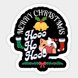 Merry Christmas HO HO HO Santa Cat Sticker